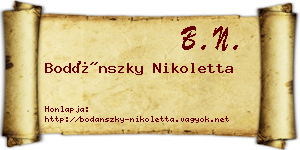 Bodánszky Nikoletta névjegykártya