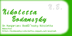 nikoletta bodanszky business card